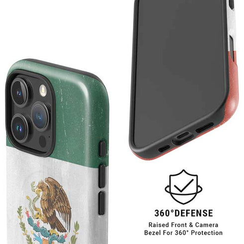 Mexico Flag Distressed iPhone 16 Pro Magsafe Impact Case